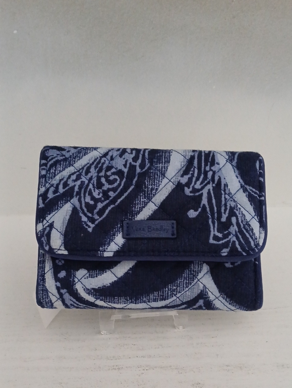 Vera Bradley Navy and White Quilted Floral Wallet